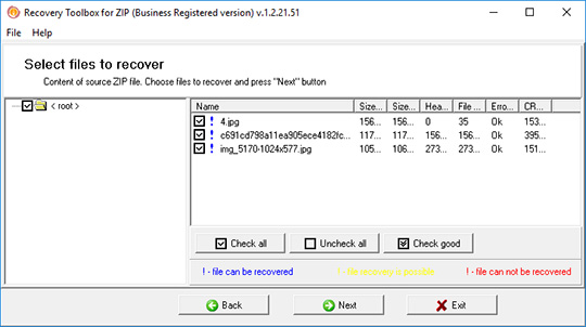 réparer les données d'une archive winzip